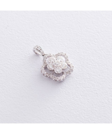 Gold pendant "Flower" with diamonds kit0522 Onyx