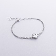 Silver bracelet "Clover" with mother of pearl 141697 Onix 17