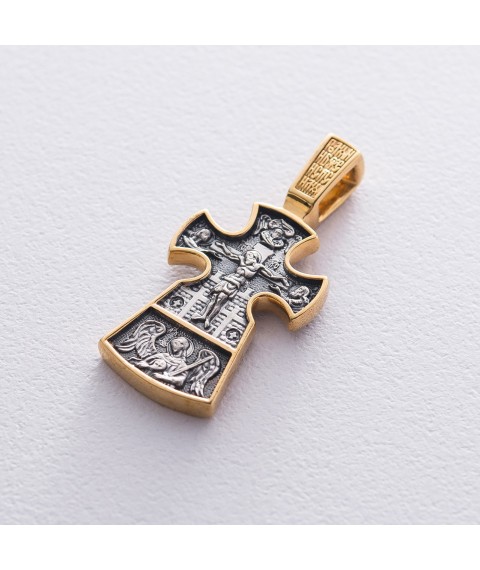 Срібний православний хрест "Розп'яття. Розсудливий розбійник" 132399 Онікс