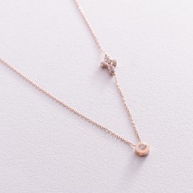 Gold necklace with a cross (cubic zirconia) coll02113 Onyx 43