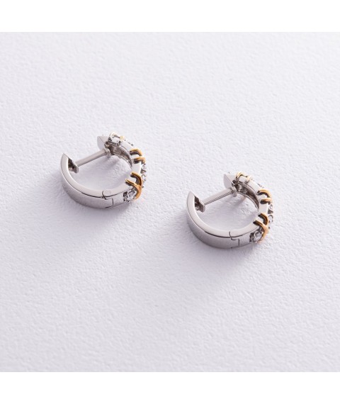 Silver earrings "Abigail" with cubic zirconia 835 Onyx