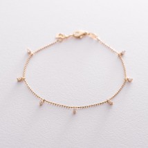 Gold bracelet with cubic zirconia b04218 Onix 20.5