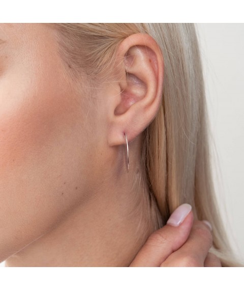 Silver earrings - studs "Laura" 123125 Onyx