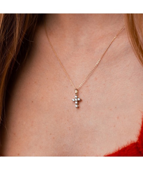 Cross with diamonds (yellow gold) pb0337gm Onyx