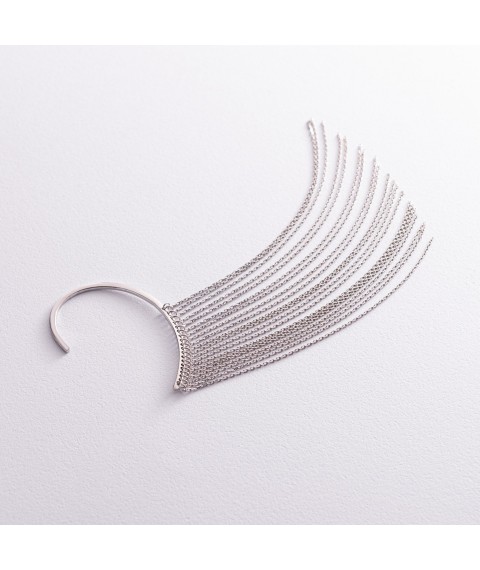 Earring - cuff "Uniqueness" in white gold s07589 Onyx