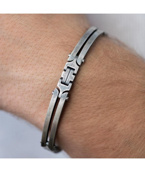 Men's silver bracelet (blackening) 1006 Onyx 21