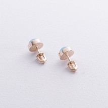 Earrings - studs with turquoise (yellow gold) s08811 Onyx