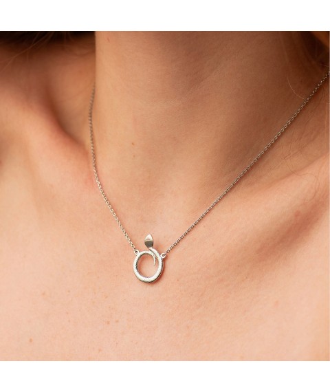 Silver necklace "Snake" 908-01392 Onyx 40