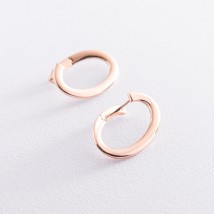 Gold earrings "Freya" (oval) s07401 Onyx