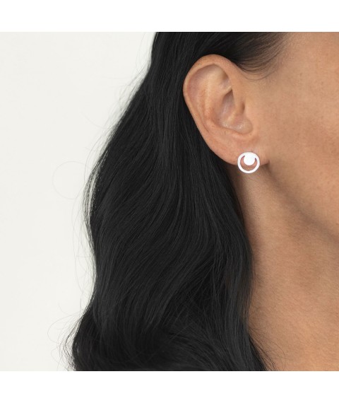 Earrings - studs "Sincerity" in white gold s06978 Onyx