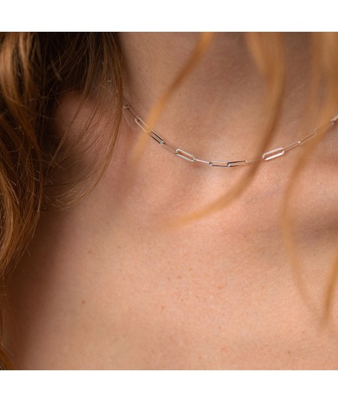 Necklace "Vanessa" in white gold kol02204 Onix 40
