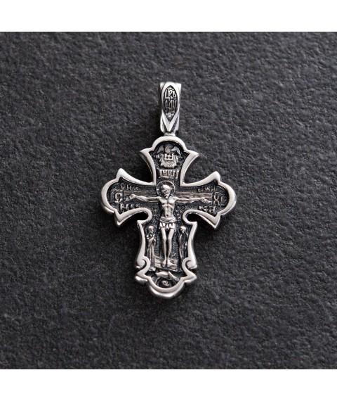 Серебряный православный крест (чернение) 132702 Онікс