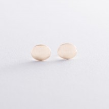 Gold earrings - studs "Oval" s06812 Onyx