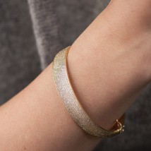 Hard bracelet "Maggie" with cubic zirconia (yellow gold) b02265 Onyx