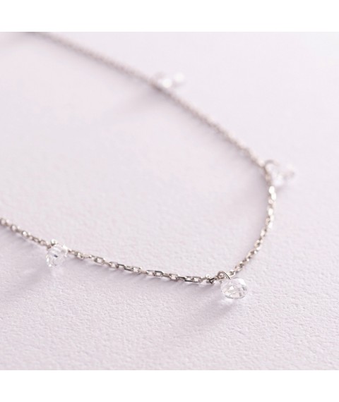 Silver necklace with cubic zirconia 181198 Onix 70