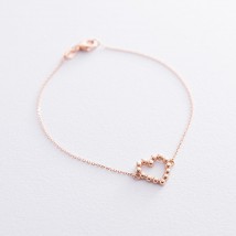 Gold bracelet "Love Heart" b04464 Onix 16.5