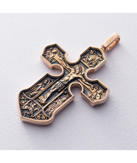 Orthodoxes Kreuz "Kreuzigung. Kasaner Ikone der Muttergottes" p01843 Onyx