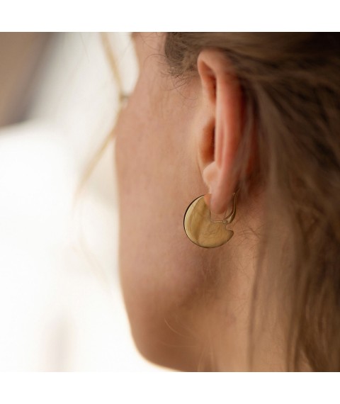 Earrings "Laura" in yellow gold 470591M Onyx