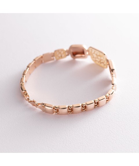 Gold bracelet with white enamel b04378 Onyx 20
