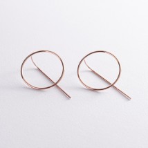 Earrings "Geometry" in red gold s07882 Onyx