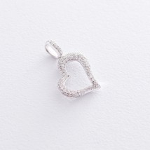 Золотой кулон "Сердце" с бриллиантами п189 Онікс