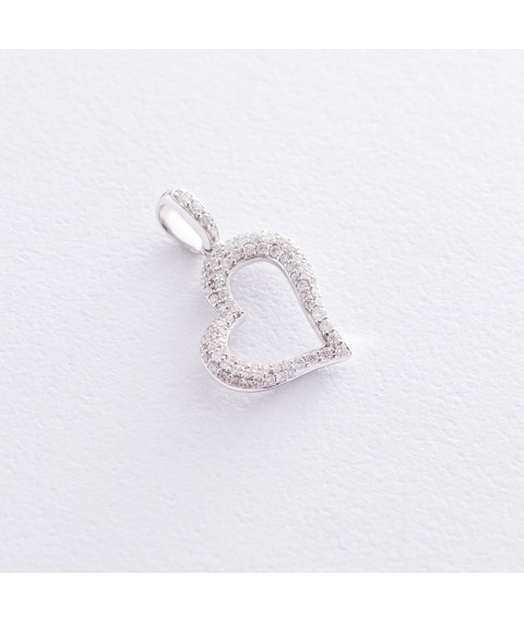 Gold pendant "Heart" with diamonds p189 Onyx