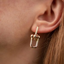 Earrings "Fantasy" in red gold s08792 Onyx