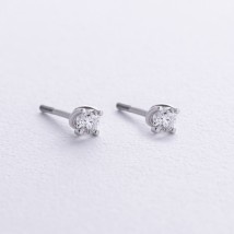 Earrings - studs with diamonds (white gold) 35571121 Onyx