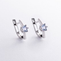 Срібні сережки з блакитними топазами GS-02-047-39 Онікс