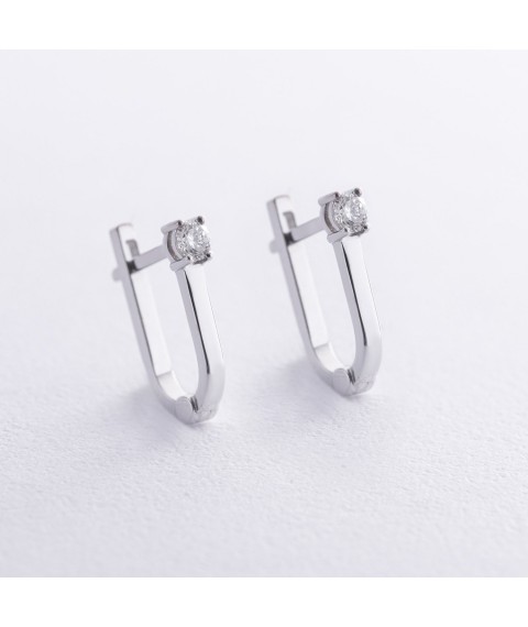 Gold earrings with diamonds 319621121 Onyx
