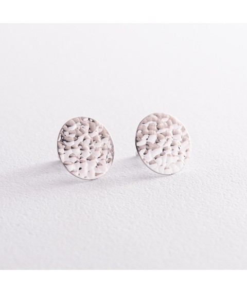 Earrings - studs "Theon" in white gold s07885 Onyx