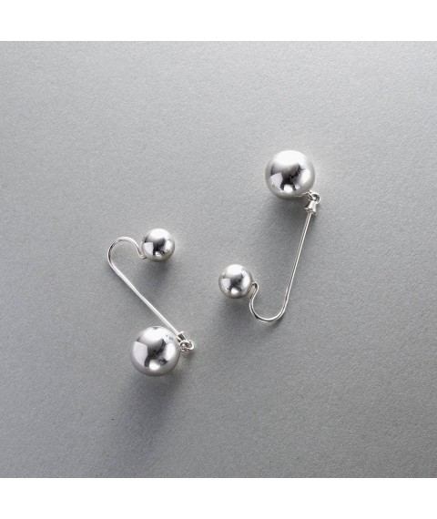 Срібні сережки "Кульки" 121874 Онікс