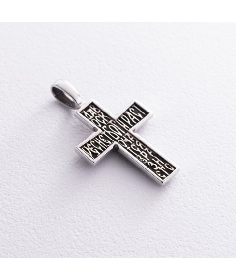 Золотой крест с распятием (чернение) п03794 Онікс