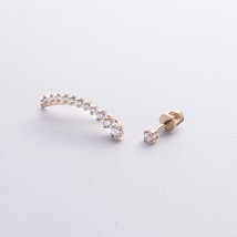 Сережки - клаймбери "Оригінальність" у жовтому золоті с09287 Онікс