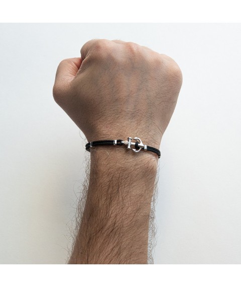 Men's Zancan bracelet made of Kevlar and silver "Anchor" EXB619R-NE