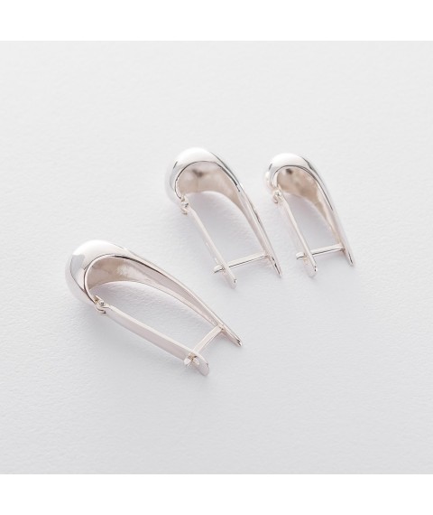 Earrings "Big drops" in silver (3.6 cm) 122495 Onyx
