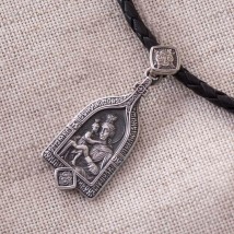 Silver amulet with the Mother of God 13540 Onyx