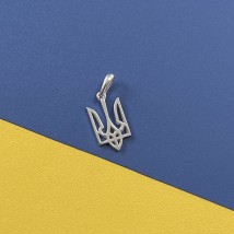 Серебряный кулон "Герб Украины - Тризуб" 133128 Онікс