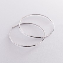 Серьги - кольца в серебре (6.0 см) 122945 Онікс