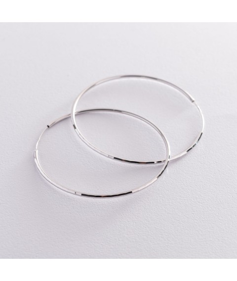 Earrings - rings in silver (6.0 cm) 122945 Onyx