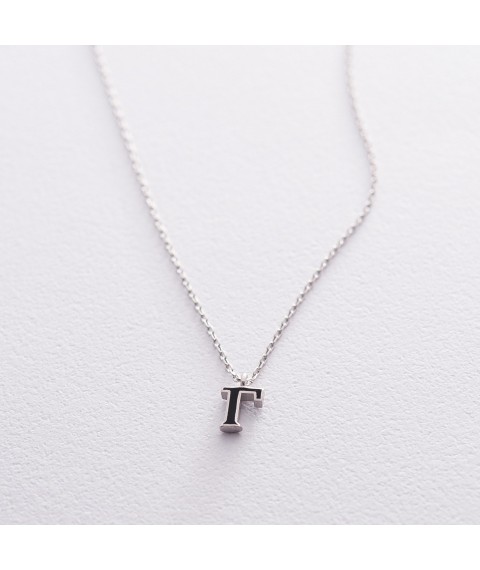Серебряное колье с буквой Г 18970ч Онікс  45