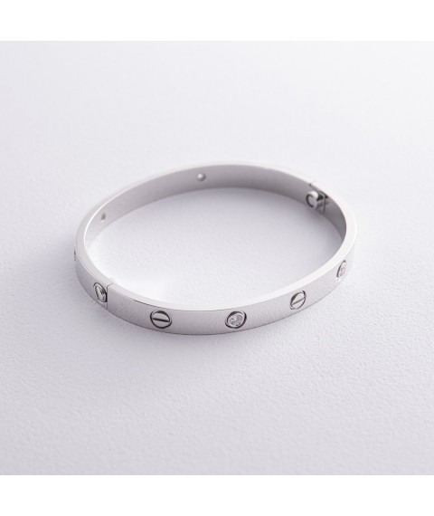 Hard bracelet "Love" with diamonds (white gold) 531761121 Onyx 18
