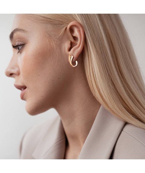 Gold earrings "Charlotte" s06087 Onyx