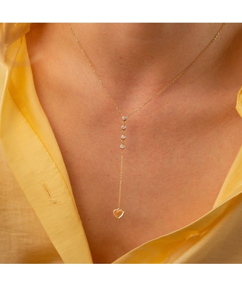 Yellow gold necklace with cubic zirconia col01784 Onyx 45