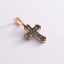Golden cross "Crucifixion. Save and Preserve" p03609 Onyx