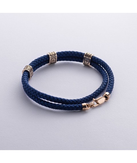 Men's bracelet "Embroidery" (yellow gold) 538981600 Onyx 19.5