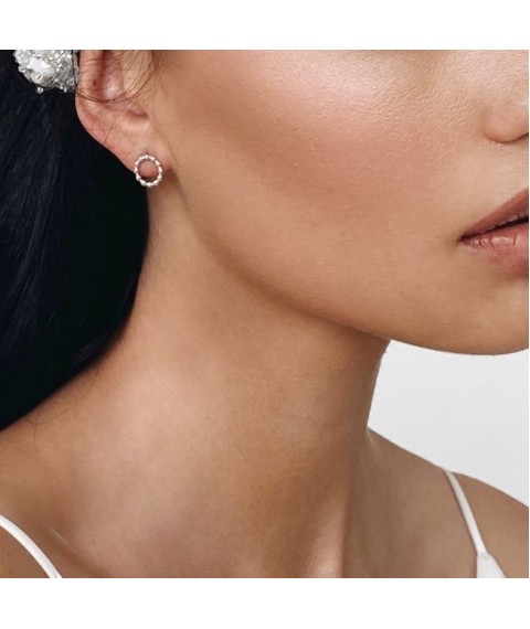 Stud earrings "Harmony" in white gold s06903 Onyx