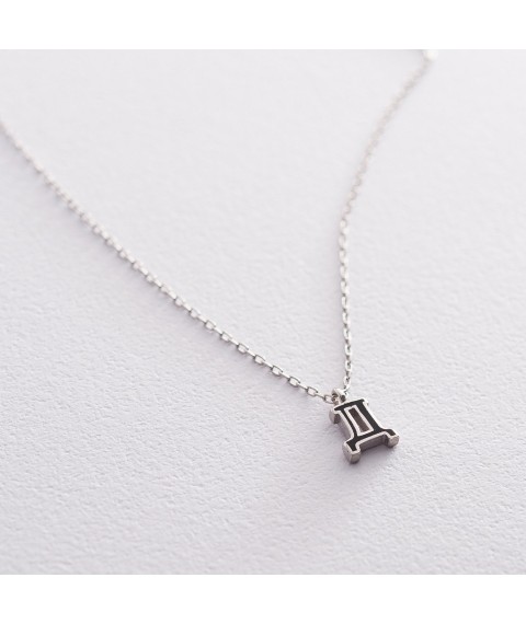 Silver necklace with the letter D 18962h Onix 45