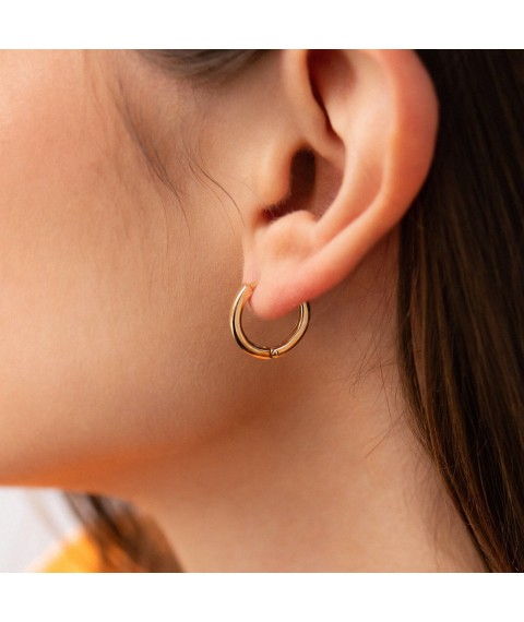 Hoop earrings in yellow gold s06457 Onyx