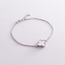 Silver bracelet "Clover" with mother of pearl 141629 Onix 19